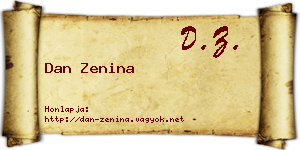 Dan Zenina névjegykártya